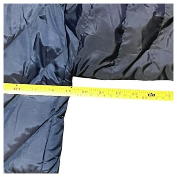 Madewell Womens XS Quilted Down Puffer Coat-Dark Navy & Black Asymmetrical Zip - Picture 12 of 15